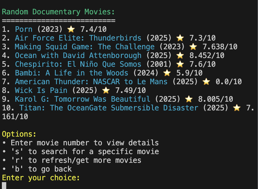 FilmPicker Movie Results